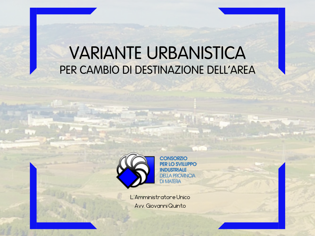 Variante urbanistica per cambio di destinazione dell’area